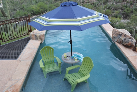 Inter-fab 30" Pool Lifestyle Umbrella Table | Tan | PL-30 UMB TABLE-51